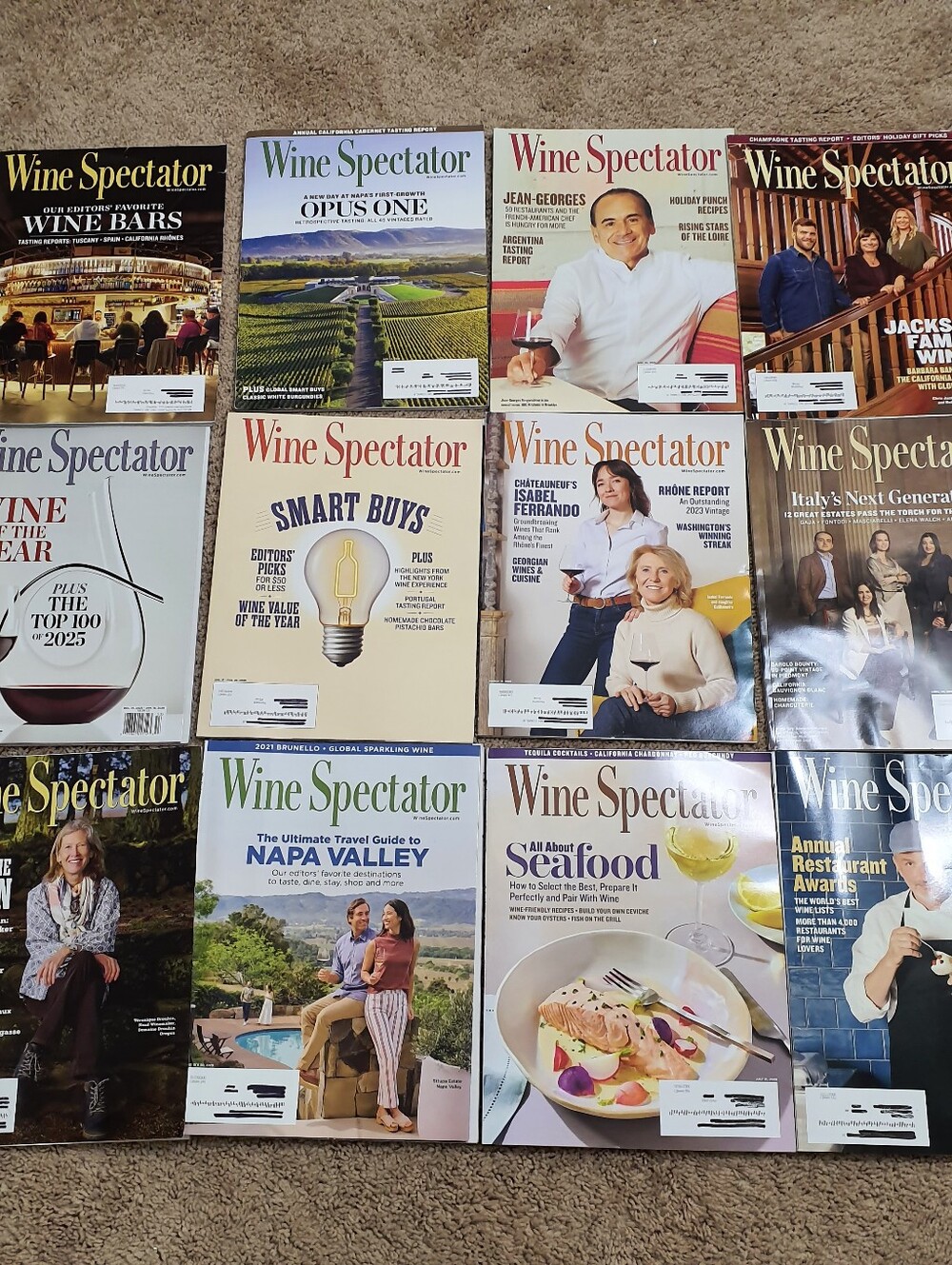 Wine Spectator Magazine Lot of 12 Oct 2025 To Aug 2026 Issues For Wine Lovers